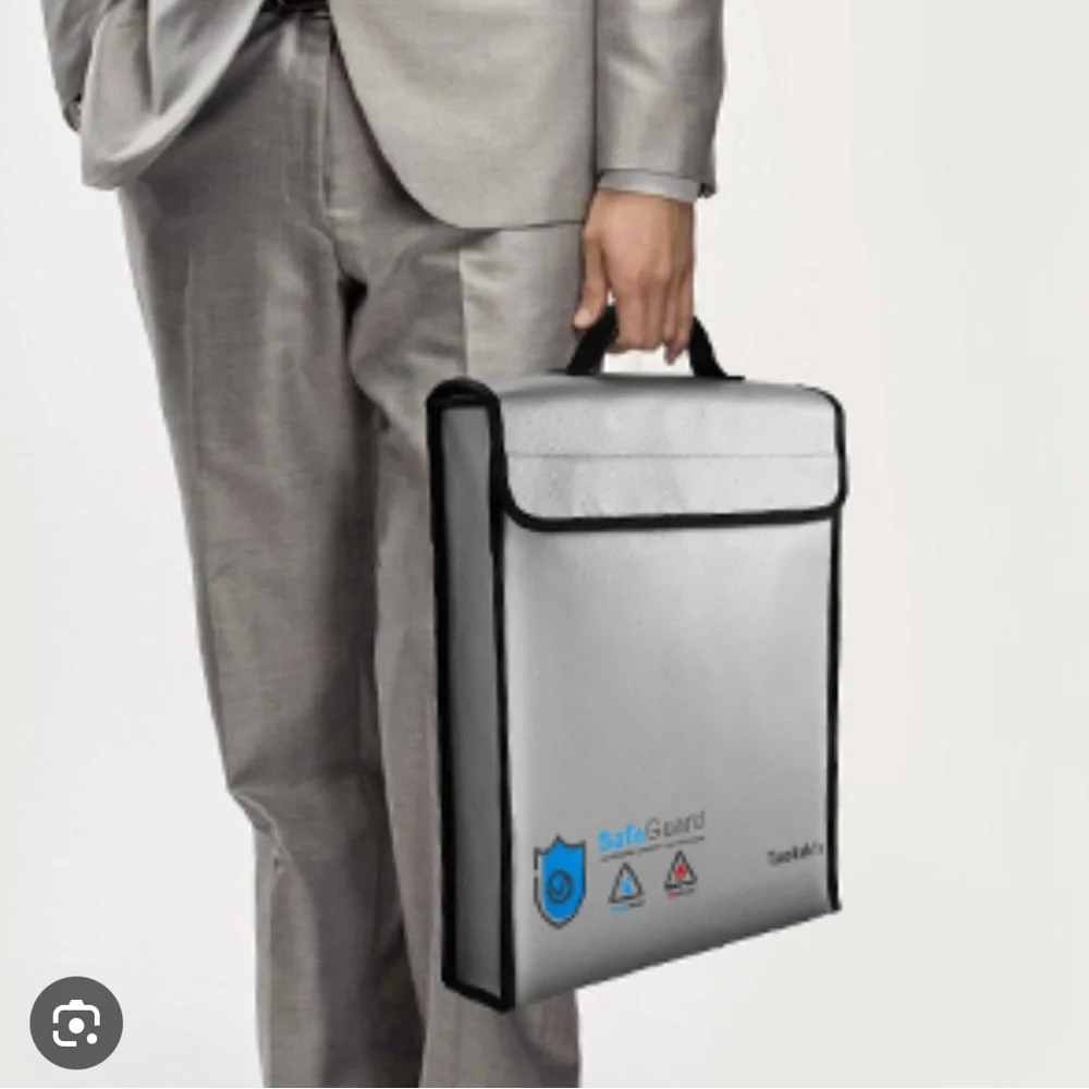 Fireproof Document Bag Waterproof 15.8 x 12.6 x 2.5 Inch Heat Insulated set of 2